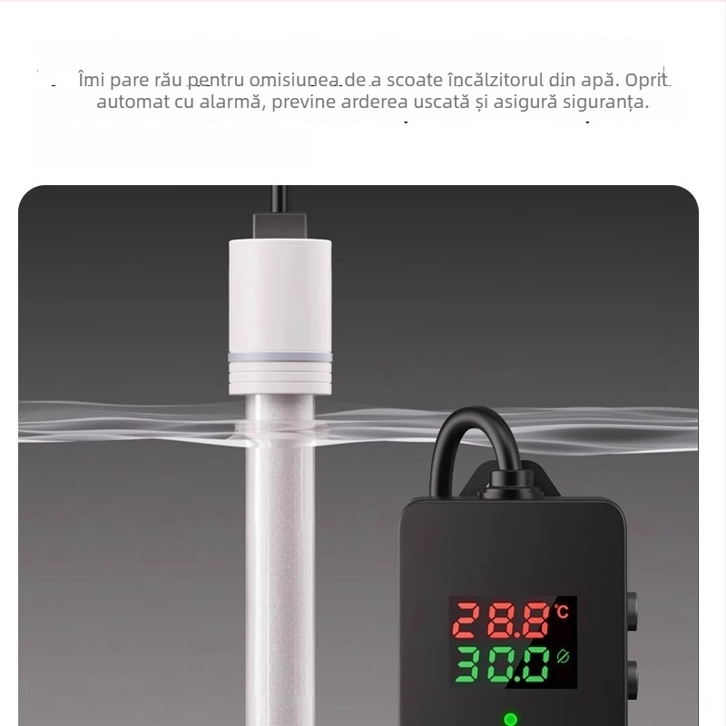 Sârmă de încălzire pentru acvariu din cuarț cu termostat – rezistentă la explozii, pentru bazine de broaște țestoase – 60W/100W/200W/300W/500W, Yee
