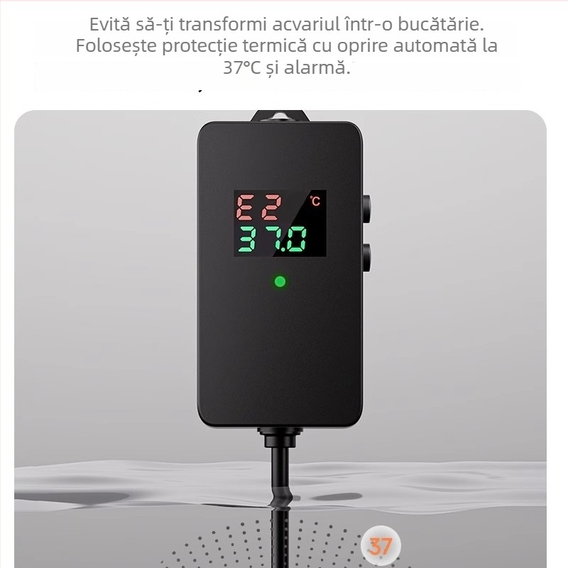 Sârmă de încălzire pentru acvariu din cuarț cu termostat – rezistentă la explozii, pentru bazine de broaște țestoase – 60W/100W/200W/300W/500W, Yee