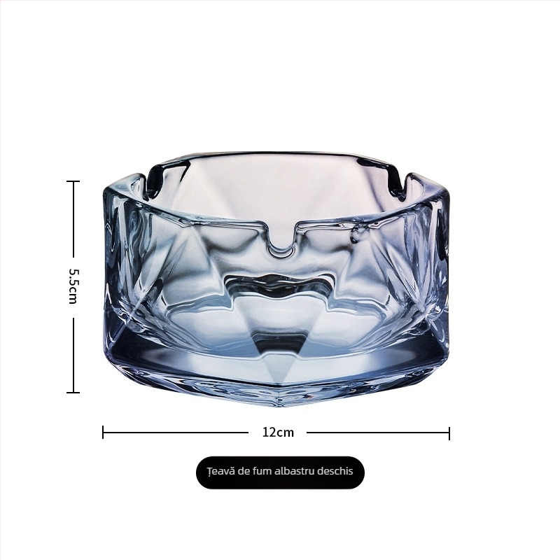 Scrumieră din sticlă – stil modern minimalist, marcă Shengju Hui, pachet de 24 de bucăți, logo imprimat