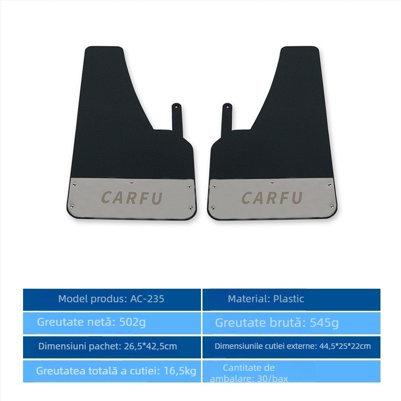 Protecție de noroi pentru anvelope auto, universal, model AC-235, materiale PE/EVA/metal, rezistentă la apă.