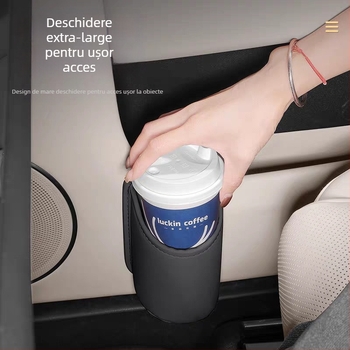 Suport din piele pentru pahare în mașină și spațiu de depozitare pentru spatele scaunului, pentru mânerul ușii — Brand Fadil, Model Storage Box, Articol Cup Holder