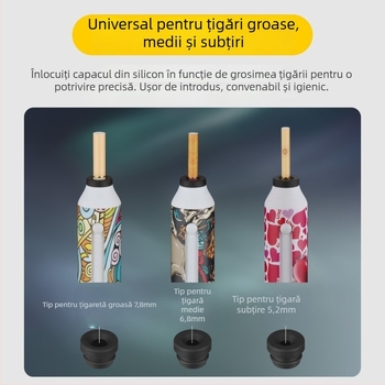 Set de țigări pentru mașină cu stingere la un singur buton, fără cenușă, model XC-YHG13, XCLPF, material: rășină, pentru interiorul mașinii, 60 g