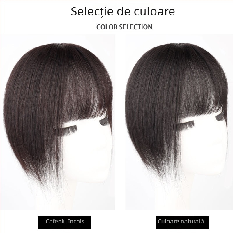 Bucată de perucă pentru zona coroanei, păr uman real, drept, poate fi vopsită, tratament mecanic