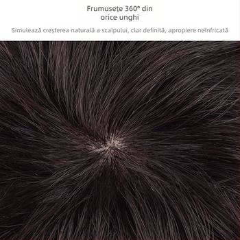 Perucă pentru femei, textură naturală, păr scurt buclat, ușoară, acoperire completă a capului, model W07, păr uman, poate fi vopsită