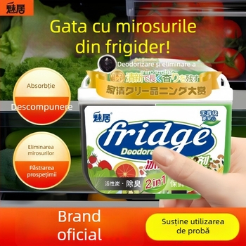 Deodorizant pentru frigider cu cărbune activ și polifenoli de ceai, 120 g, menține prospețimea și elimină mirosurile