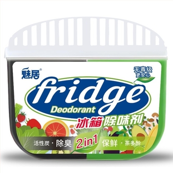 Deodorizant pentru frigider cu cărbune activ și polifenoli de ceai, 120 g, menține prospețimea și elimină mirosurile