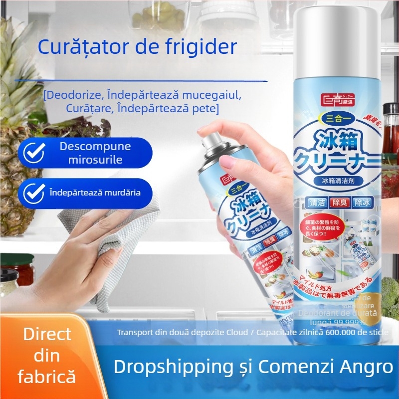 Juqi Curățător pentru frigider Deodorizant (360ml, Arome de lămâie, Îndepărtarea mirosurilor cu extracte vegetale)