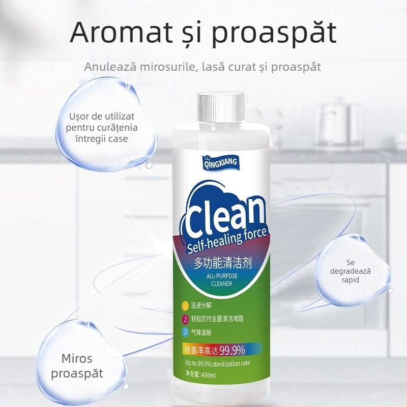 Qingxiang Curățitor multipur pentru uz casnic — frigider, congelator, baie și podea; 400 ml; decontaminare profundă; parfum proaspăt; protecție durabilă; decontaminare sigură