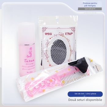 Lois Set de Îngrijire a Perucilor — Pieptene din oțel, Soluție de Îngrijire, Suport pentru Perucă, Plasă pentru Păr (set de 3 sau 5 piese)
