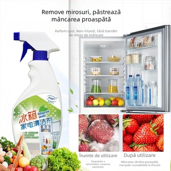 Curățător multifuncțional pentru frigider, cuptor și cuptor cu microunde – decontaminare profundă, îndepărtarea depunerilor de calciu, miros de lămâie, pachet de 24 sticle