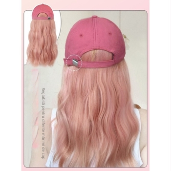 Perucă-șapcă pentru femei, păr mediu-lung, stil natural, fir de înaltă temperatură