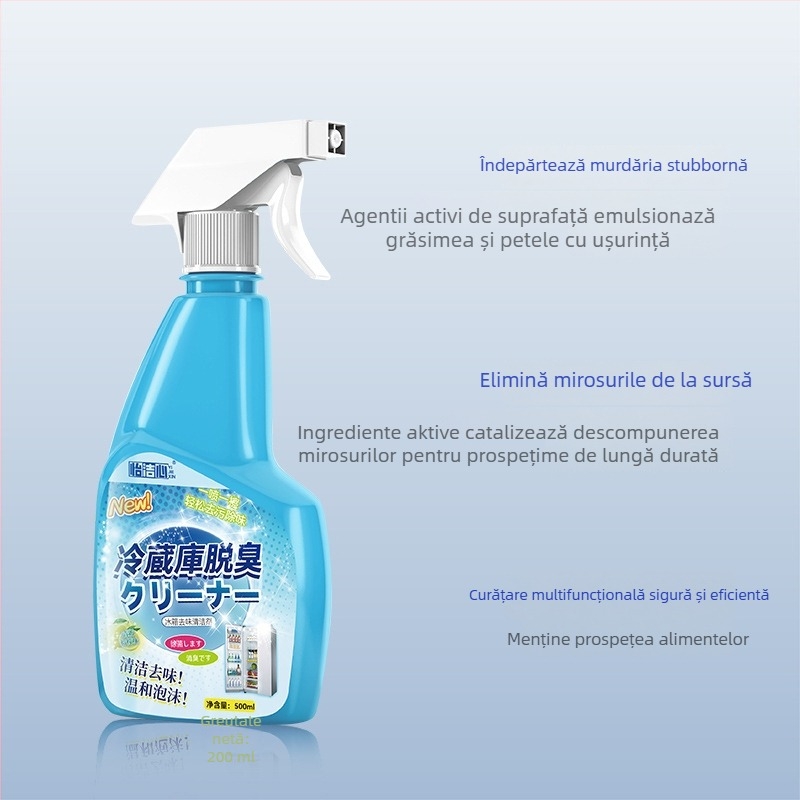 Spray deodorant pentru frigider – fără parfum, pulverizator de uz casnic, elimină mirosurile, petele și mucegaiul