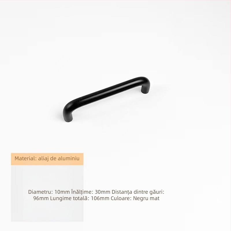 Mâner pentru sertar - aliaj de aluminiu, țeavă rotundă, finisaj anodizat, pentru garderobă, dulap, sertar și ușă - stil lux ușor