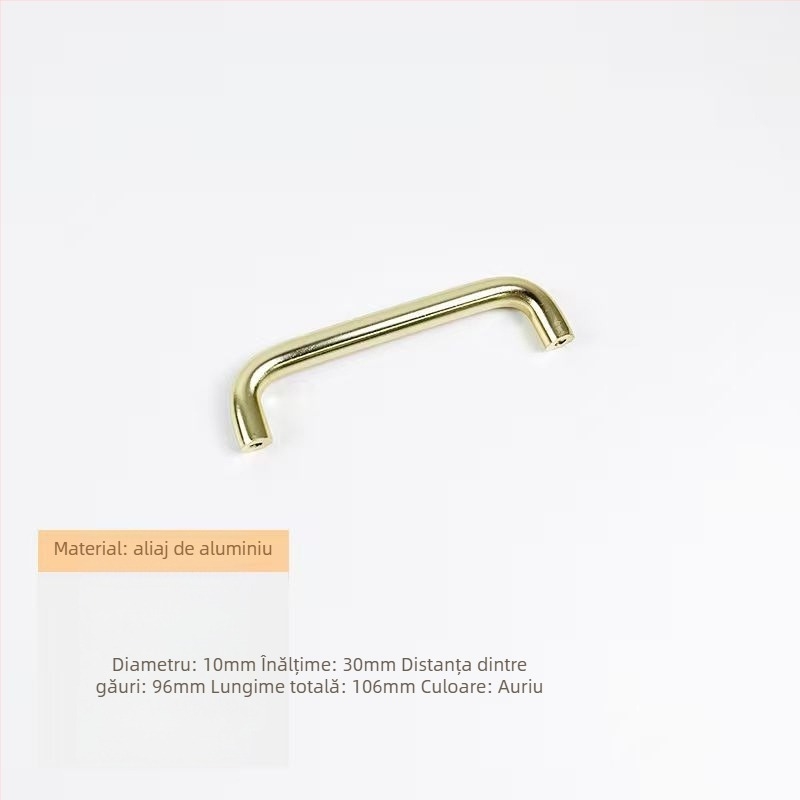 Mâner pentru sertar - aliaj de aluminiu, țeavă rotundă, finisaj anodizat, pentru garderobă, dulap, sertar și ușă - stil lux ușor