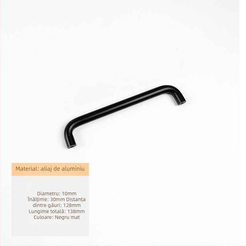 Mâner pentru sertar - aliaj de aluminiu, țeavă rotundă, finisaj anodizat, pentru garderobă, dulap, sertar și ușă - stil lux ușor