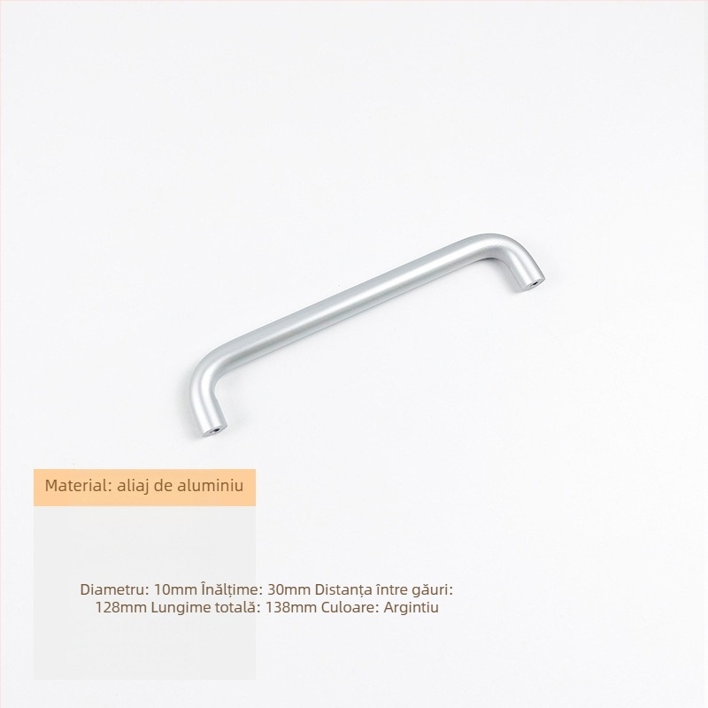 Mâner pentru sertar - aliaj de aluminiu, țeavă rotundă, finisaj anodizat, pentru garderobă, dulap, sertar și ușă - stil lux ușor