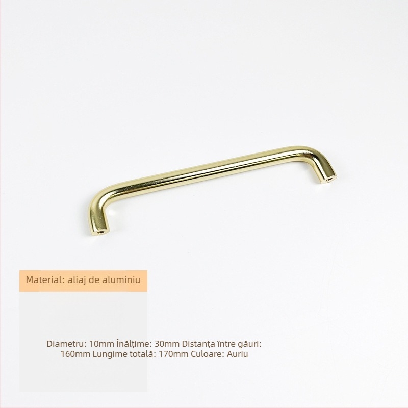 Mâner pentru sertar - aliaj de aluminiu, țeavă rotundă, finisaj anodizat, pentru garderobă, dulap, sertar și ușă - stil lux ușor