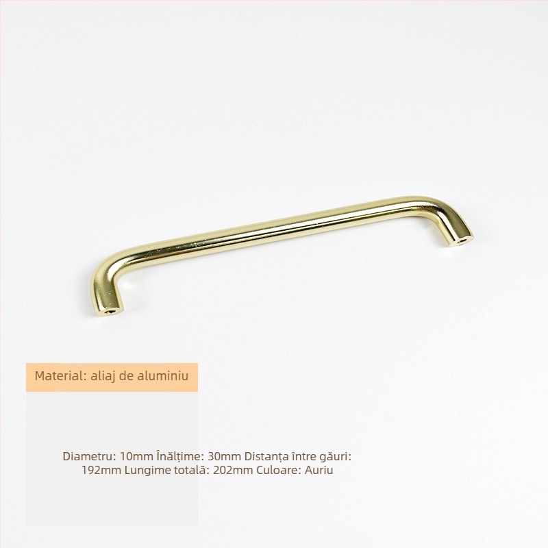 Mâner pentru sertar - aliaj de aluminiu, țeavă rotundă, finisaj anodizat, pentru garderobă, dulap, sertar și ușă - stil lux ușor