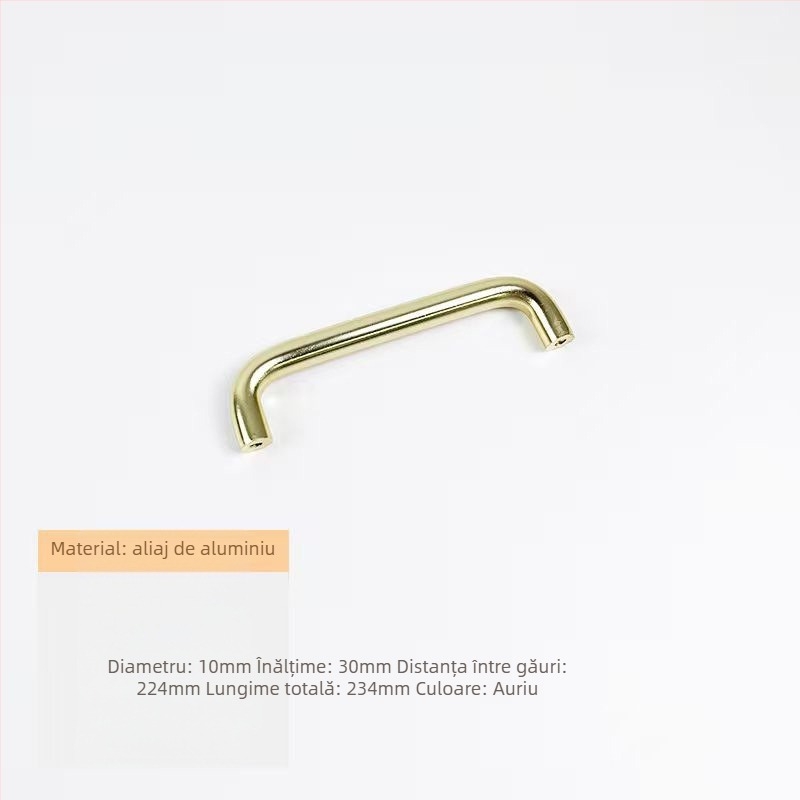 Mâner pentru sertar - aliaj de aluminiu, țeavă rotundă, finisaj anodizat, pentru garderobă, dulap, sertar și ușă - stil lux ușor