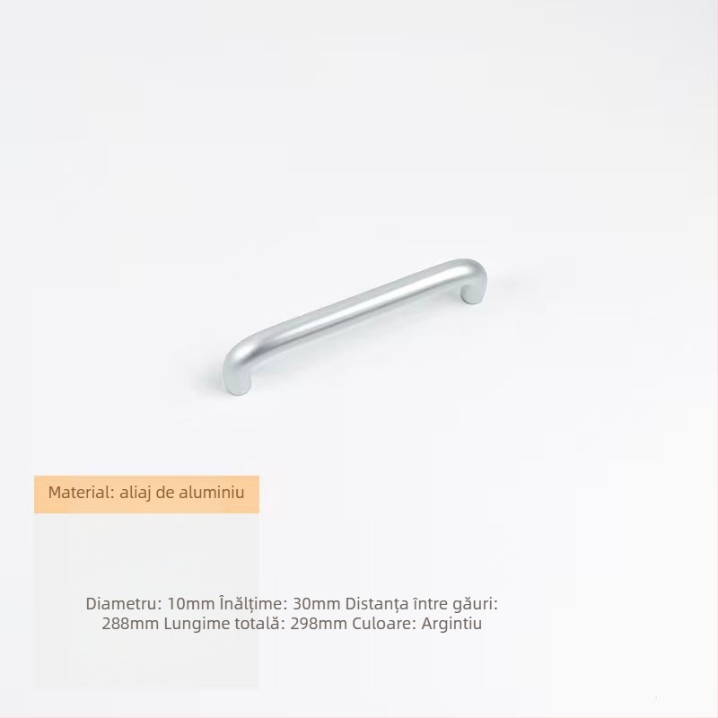 Mâner pentru sertar - aliaj de aluminiu, țeavă rotundă, finisaj anodizat, pentru garderobă, dulap, sertar și ușă - stil lux ușor