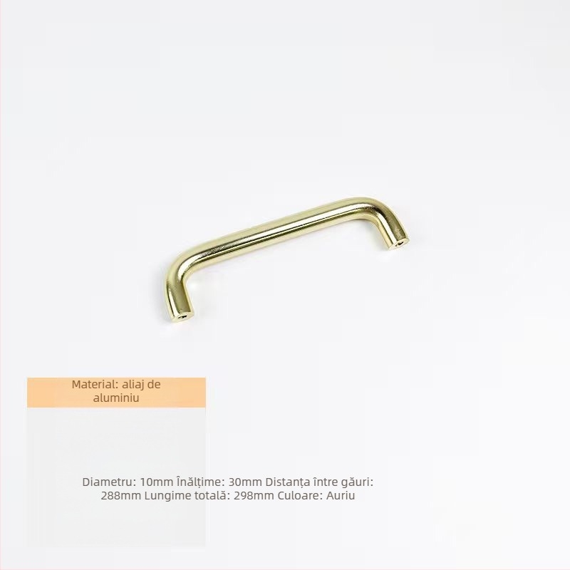 Mâner pentru sertar - aliaj de aluminiu, țeavă rotundă, finisaj anodizat, pentru garderobă, dulap, sertar și ușă - stil lux ușor