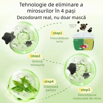 Deodorant frigider – Multifuncțional, Tea polyphenols + activated carbon, 120 g, Guangdong origine, Kaiazhi
