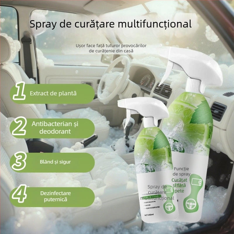 Spray de curățare multifuncțional cu acțiune antibacteriană, curățare în profunzime, deodorizant, elimină depunerile de calcar, descompune petele uleioase (Categorie: Detergent multifuncțional; Număr produs: 654)