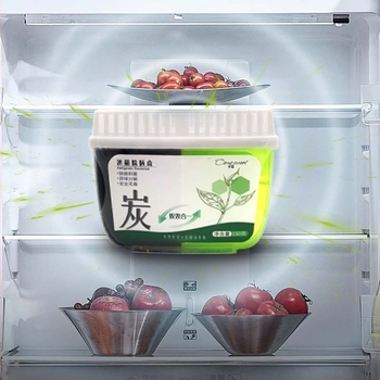 Deodorizant pentru frigider cu cărbune activ pentru eliminarea mirosurilor și menținerea prospețimii, aromă ceai bambus, 150 g