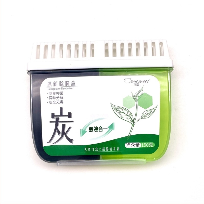 Deodorizant pentru frigider cu cărbune activ pentru eliminarea mirosurilor și menținerea prospețimii, aromă ceai bambus, 150 g