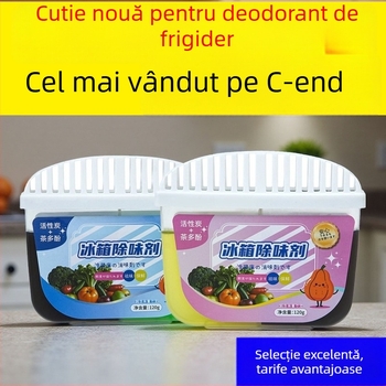 Cutie deodorant frigider cu polifenoli de ceai, cărbune activ, purificare antibacteriană și absorbție a mirosurilor (120 g/cutie); parfum proaspăt; brand JYNB