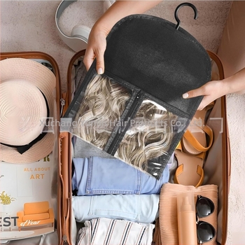 Yunjin Sac de depozitare pentru peruci din material nețesut, cu husă PVC anti-praf – tip agățat