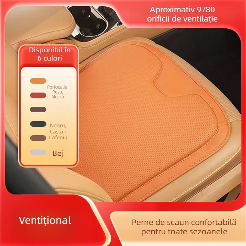 Pernă de scaun auto pentru Ideal One, L7, L8, L9 — material PU, design ventilat, utilizare iarnă-vară, greutate 6 kg