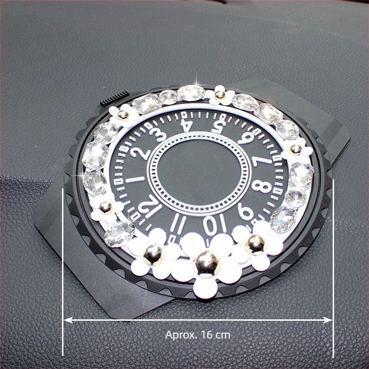 Ornament decorativ auto cu covoraș anti-alunecare, PU, camelia cu diamante, personalizabil, brand Purple Yuchen Lan