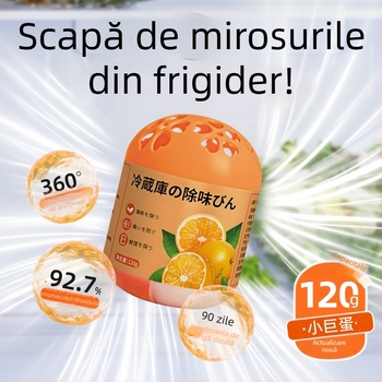 Cutie deodorant frigider, formă ou, 120 g, parfum portocală proaspătă, pachet de 132 bucăți