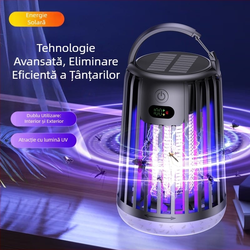 Lampă ucigașă de țânțari - LED, reîncărcabilă, atractant biomimic, plasă din aluminiu, pentru 21-30 m²
