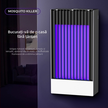 Lampă pentru țânțari cu lumină UV și șoc electric, baterie încorporată 1001-1600 mAh, încărcare USB, potrivită pentru 11-20 m²