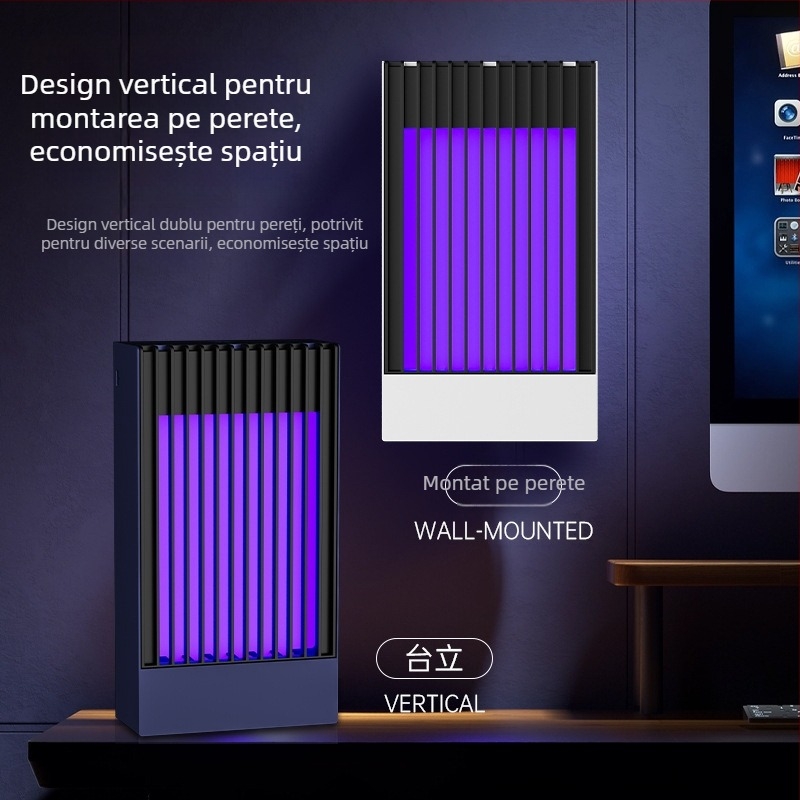 Lampă pentru țânțari cu lumină UV și șoc electric, baterie încorporată 1001-1600 mAh, încărcare USB, potrivită pentru 11-20 m²