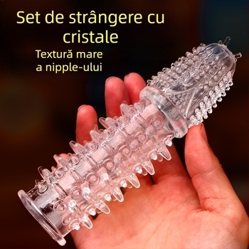 Manșon pentru penis cu textura țepoasă și potrivire strânsă — material: lipire moale, Wolf Totem, jucărie pentru adulți, fără lubrifiant