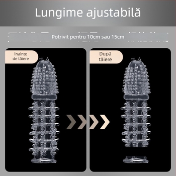 Manșon pentru penis cu textura țepoasă și potrivire strânsă — material: lipire moale, Wolf Totem, jucărie pentru adulți, fără lubrifiant