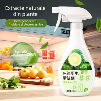 Curățitor multifuncțional pentru frigidere și electrocasnice de bucătărie – antibacterian, dezinfectare profundă, elimină mirosurile, elimină depunerile de calcar, elimină petele de ulei, 450ml