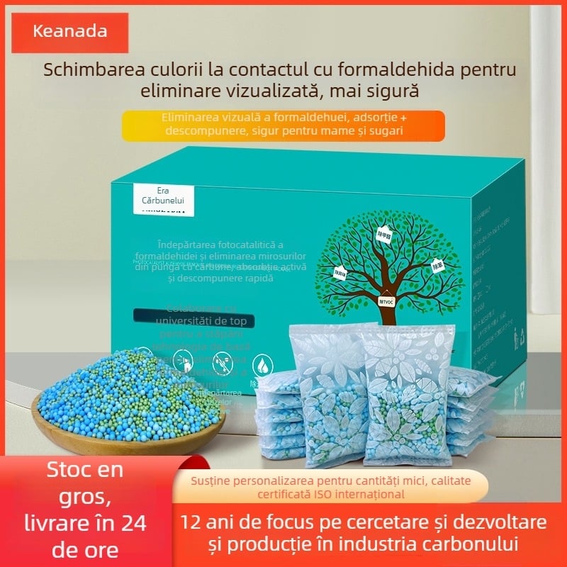 Geantă din cărbune de bambus pentru eliminarea formaldehidelor – fotokatalizator activat cu cărbune, fără parfum, pentru încăperi