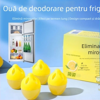 Deodorizant pentru frigider cu aromă portocalie, 32 g, cutie 4 bucăți, model Chuanliu