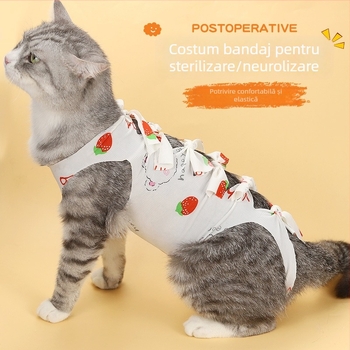 Hartley îmbrăcăminte unisex din poliester pentru pisici după sterilizare (postoperator, stil lejer)