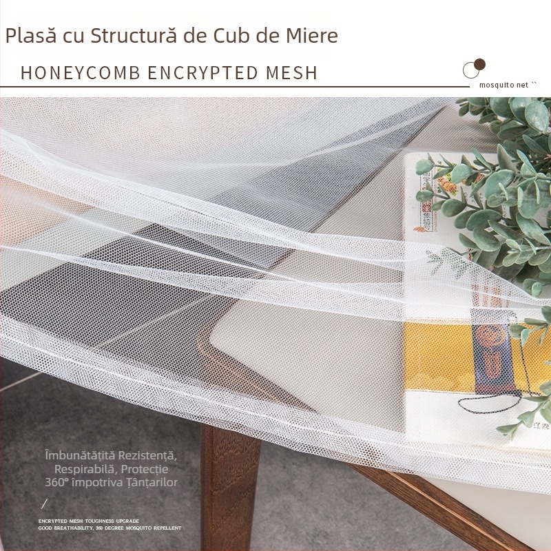 Plasă anti țânțari pentru dormitor studențesc, design pliabil, uși duble, fără montaj, poliester