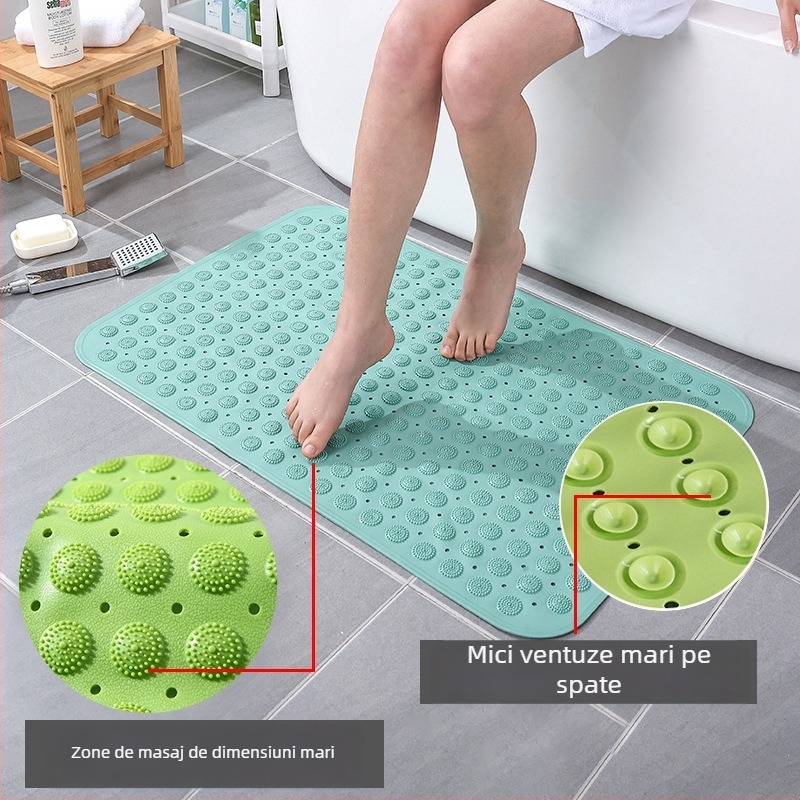 Covoraș antiderapant pentru baie, PVC, pătrat, baie, stil modern minimalist, lavabil