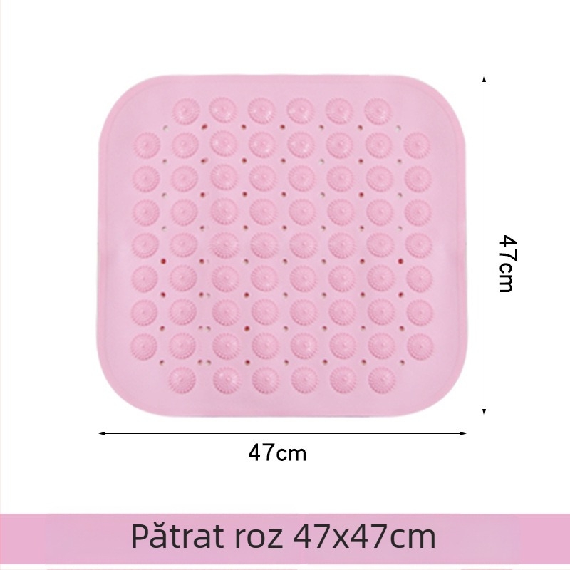 Covoraș antiderapant pentru baie, PVC, pătrat, baie, stil modern minimalist, lavabil