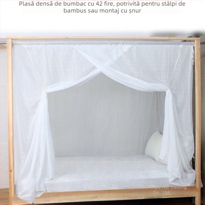 Plasă de insecte pentru pat, ușă simplă, din oțel inoxidabil, suport din țeavă de oțel inox, montaj necesar