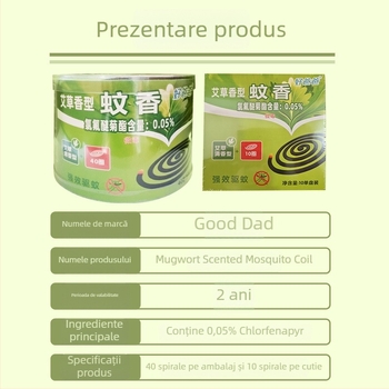 Tămâie împotriva țânțarilor, aromă mugwort, formă solidă, disc tip, 30-40 cercuri