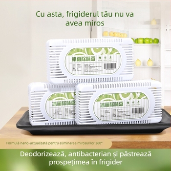 Deodorant pentru frigider cu cristale nano minerale, fără parfum, 50 g, 150 bucăți