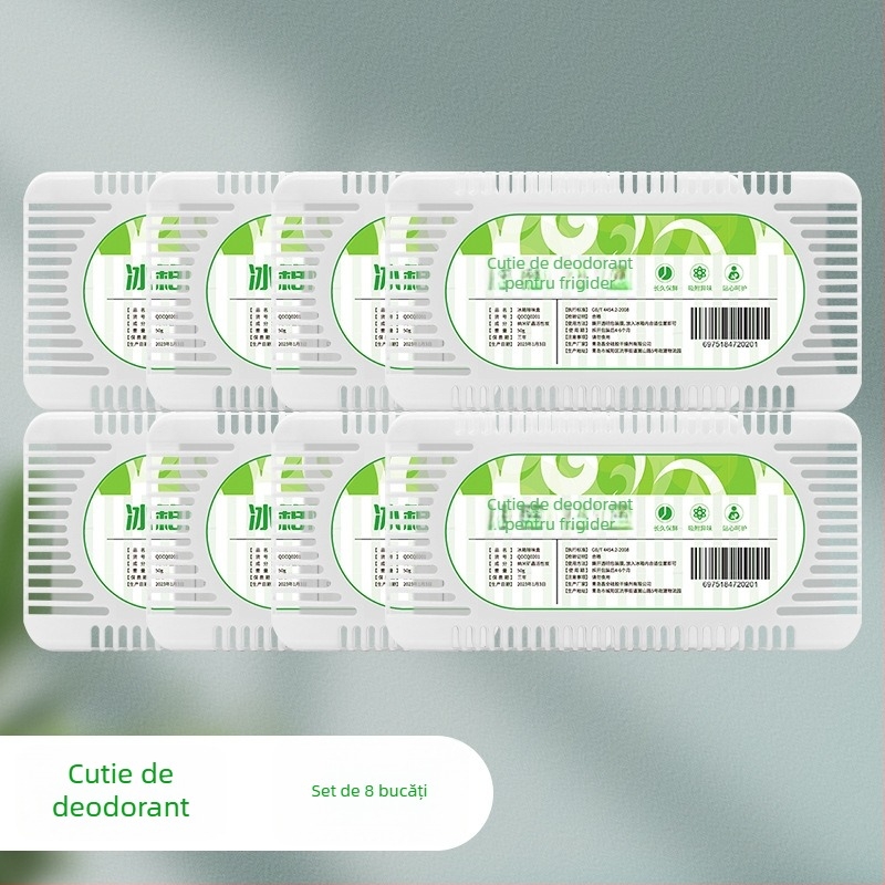 Deodorant pentru frigider cu cristale nano minerale, fără parfum, 50 g, 150 bucăți